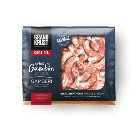 Frozen raw peeled argentine red shrimp tails 400g