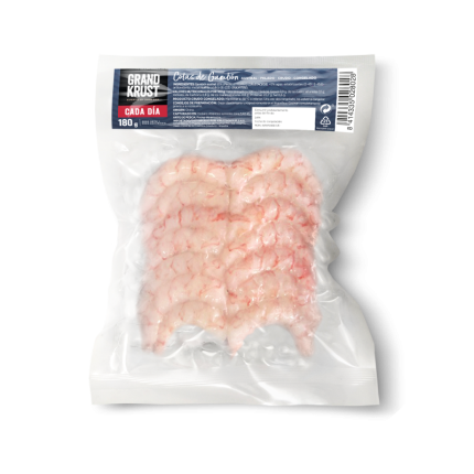 Frozen raw peeled argentine red shrimp tails 180g